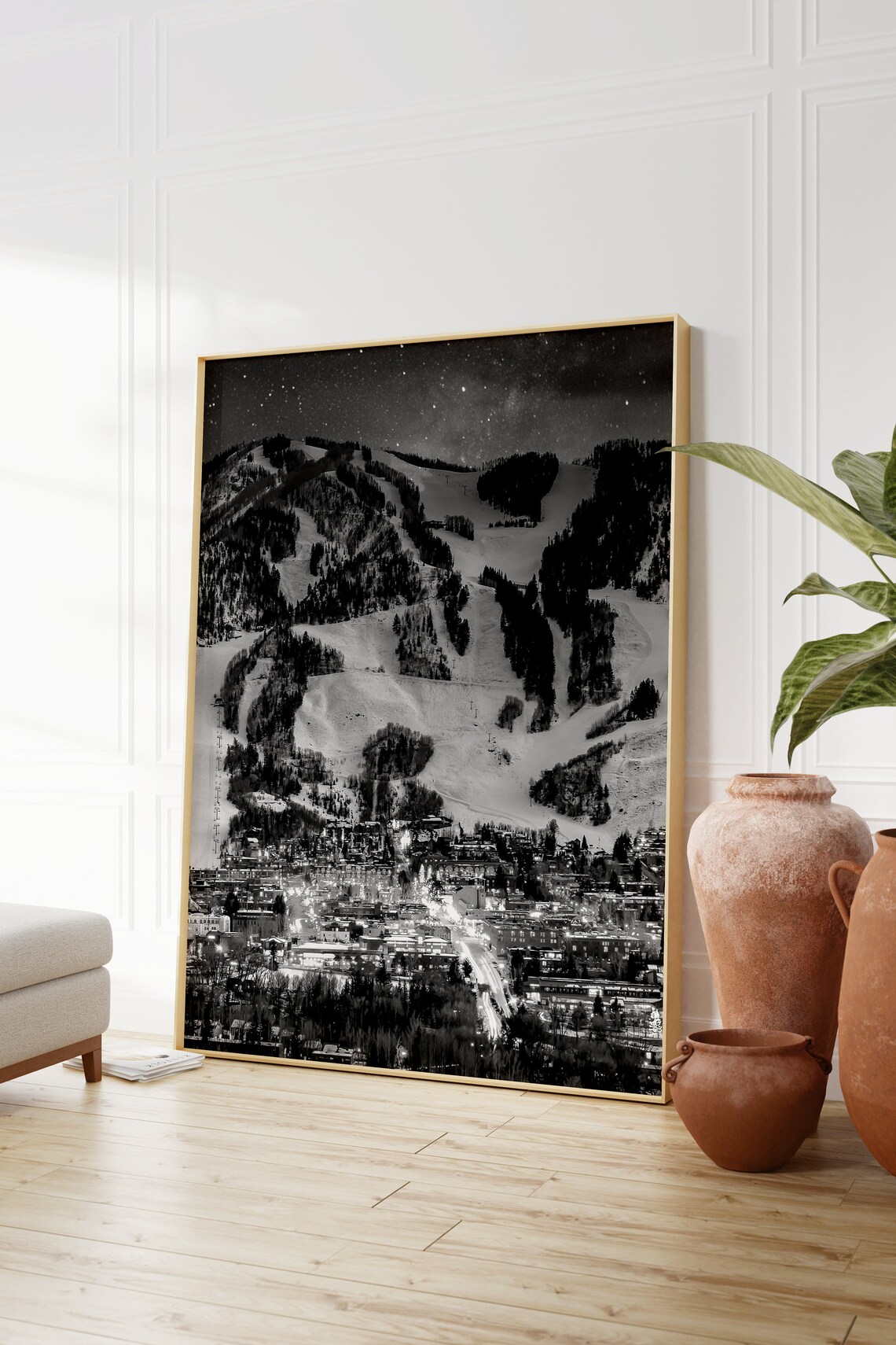 Aspen, Colorado Travel Poster, Black and White Art Print - Image 3