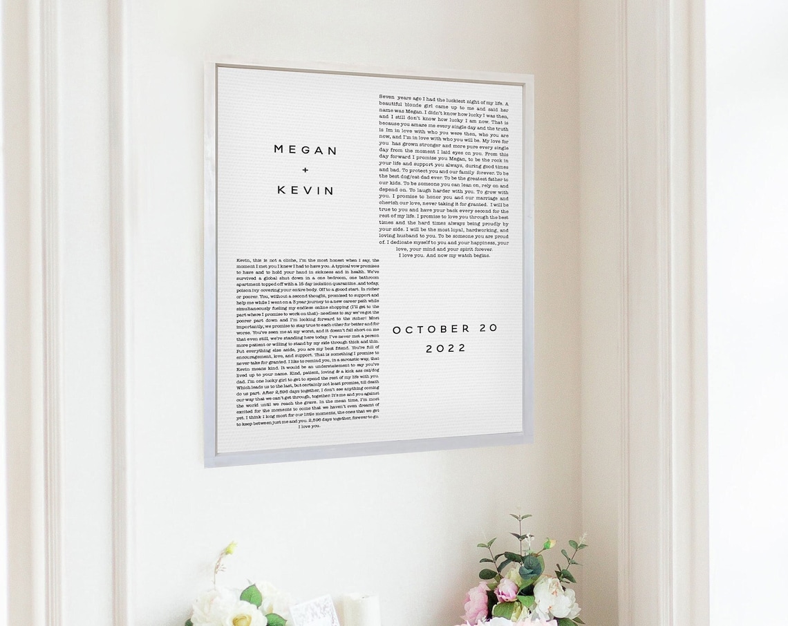 Our Vows Personalized Wedding Anniversary Gift