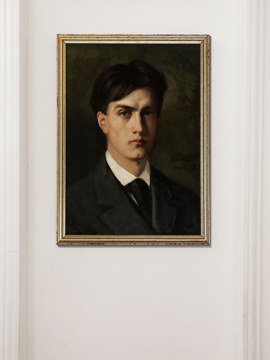 Albert Moody Man Portrait, Dark Academia Decor - Image 2