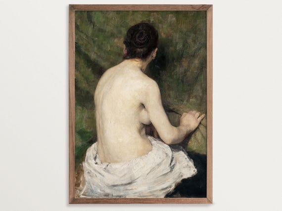 Classical Female Nude, Vintage Romantic Art Print