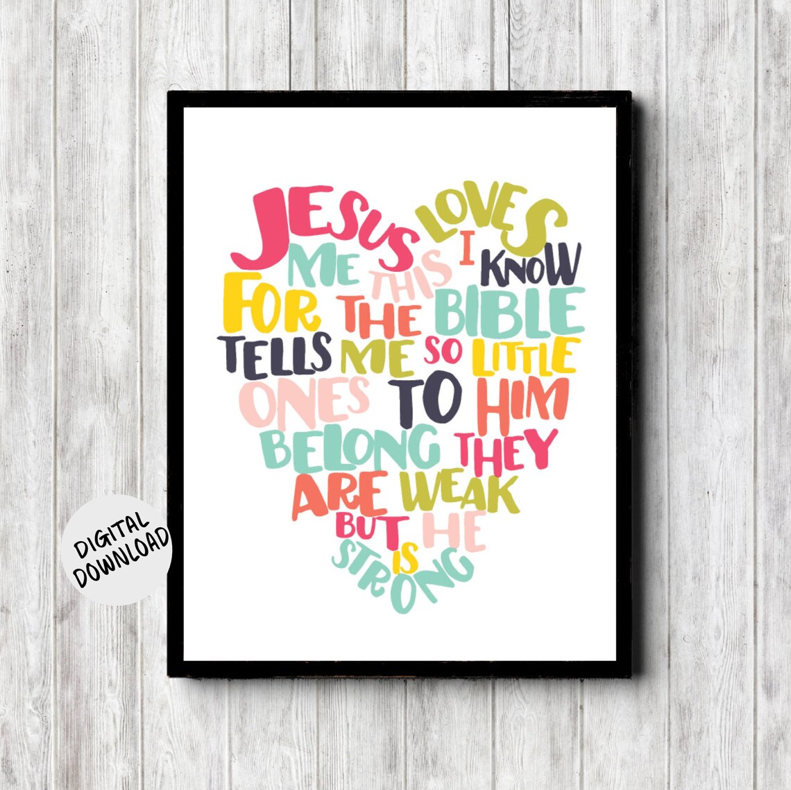Jesus Loves Me Children's Christian Nursery Art Print