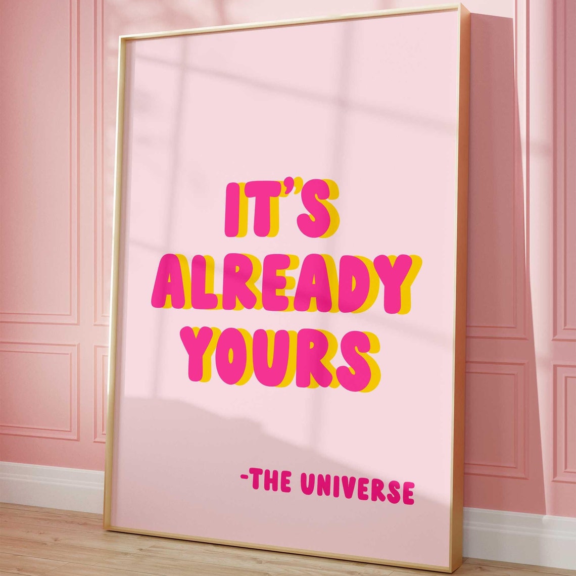 Its Already Yours The Universe Manifesting Retro Typography Poster - Image 4
