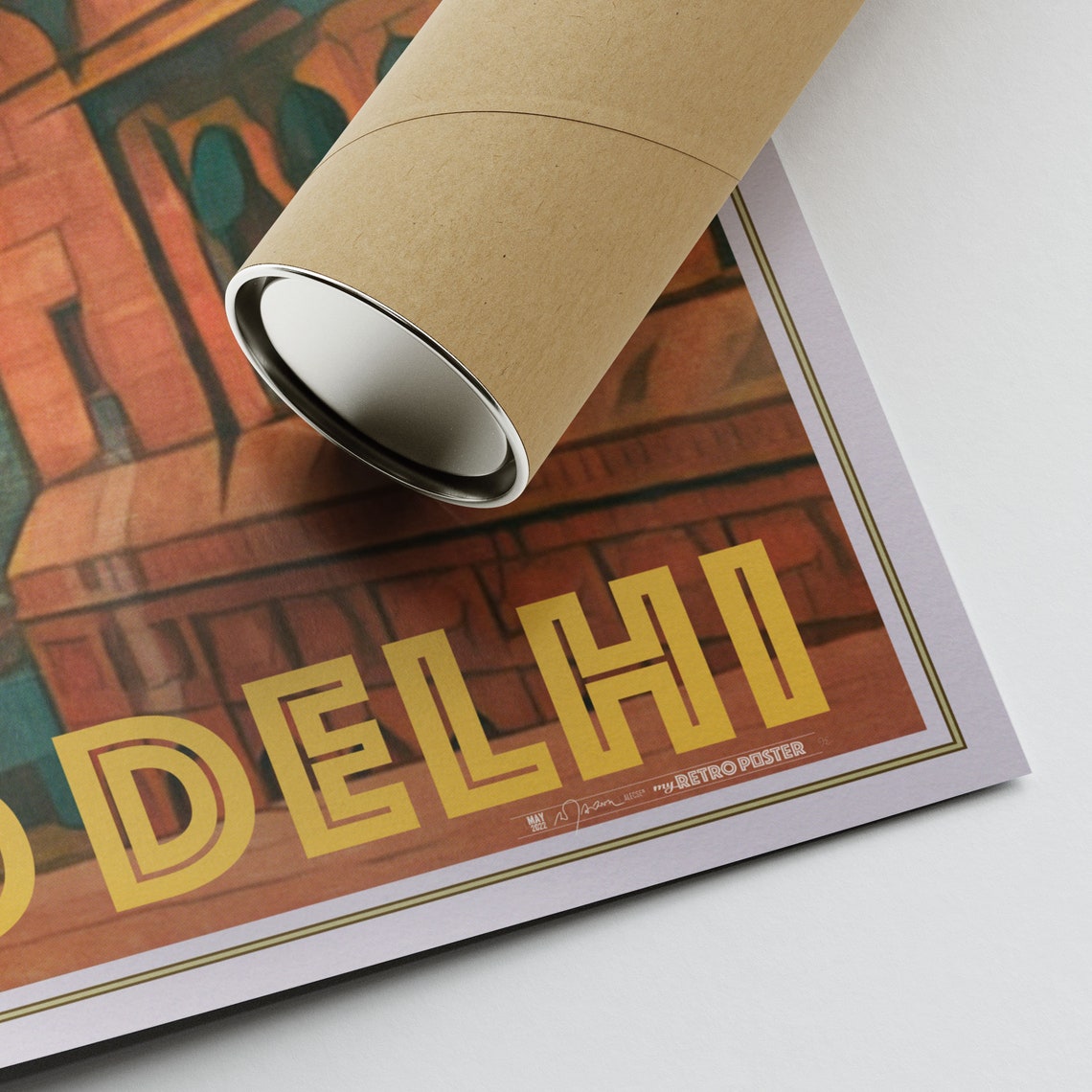 Old Delhi Poster City Of Indra By Alecse Limited Edition India Gallery Wall Print Of Delhi India Travel Poster Classic Old Delhi Print - Image 2