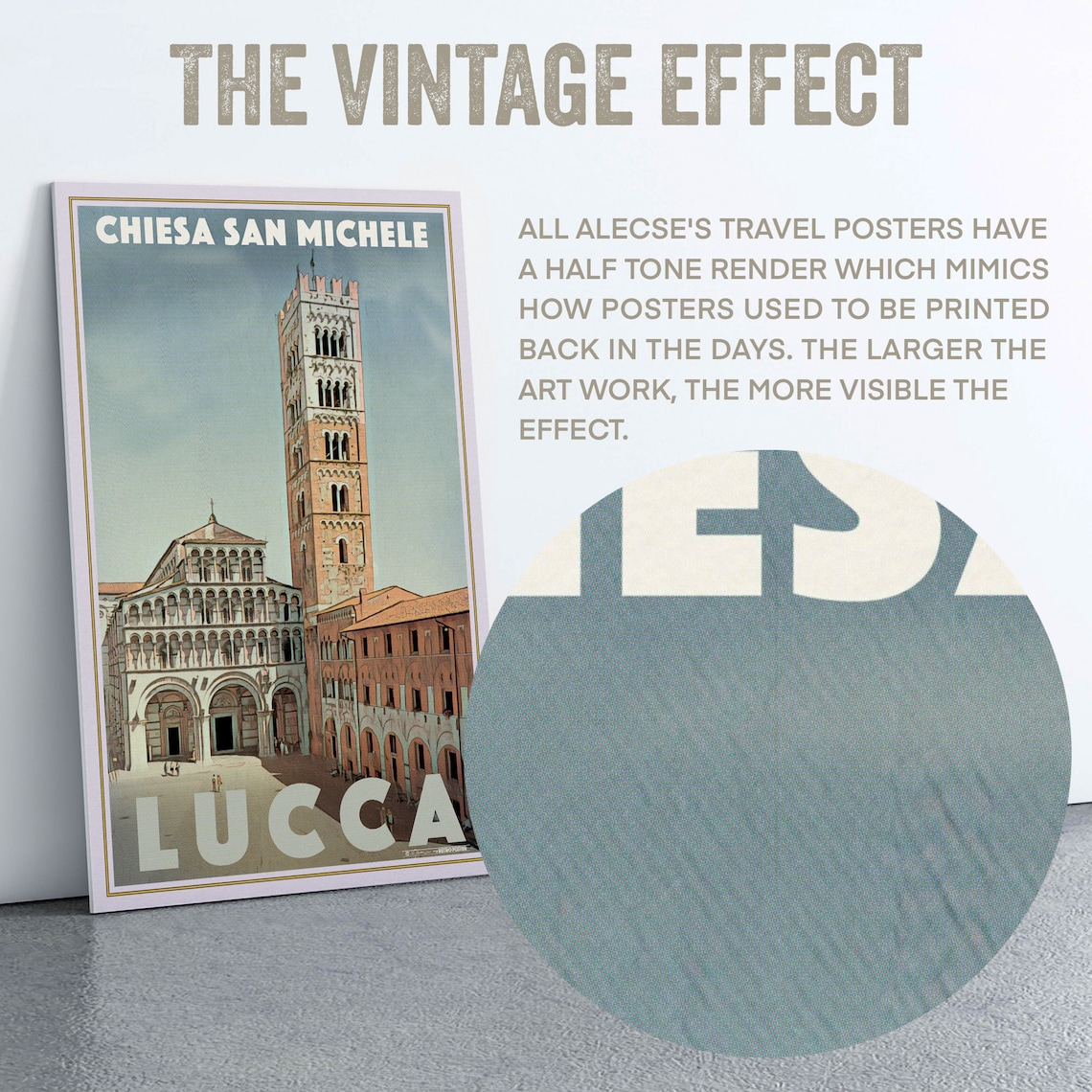 Lucca Chiesa San Michele Historic Church Tower Italy Travel Poster - Image 2
