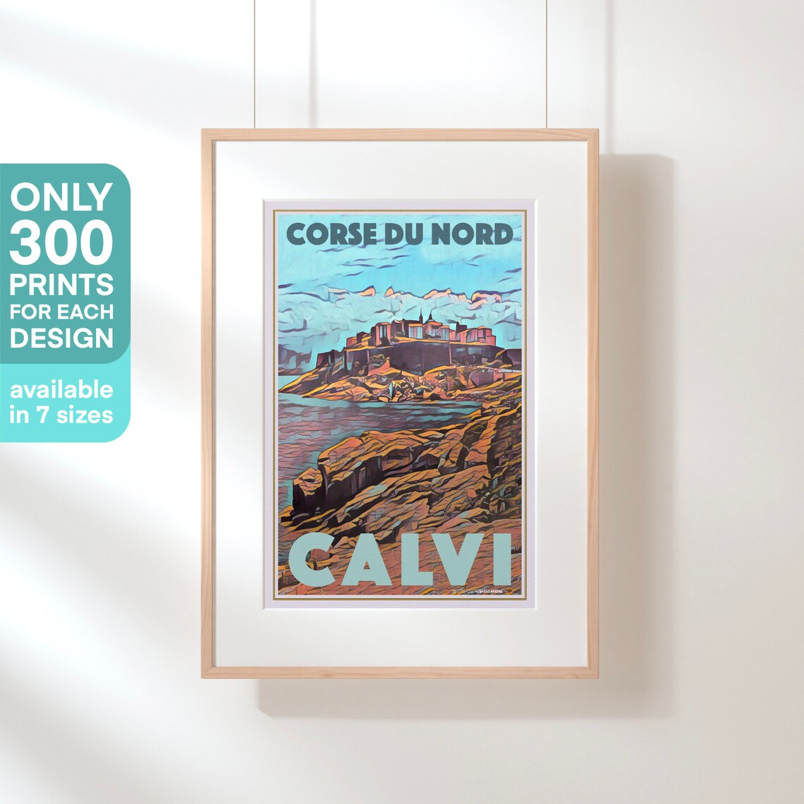 Calvi Citadel Coastline Corsica France Vintage Travel Poster - Image 3