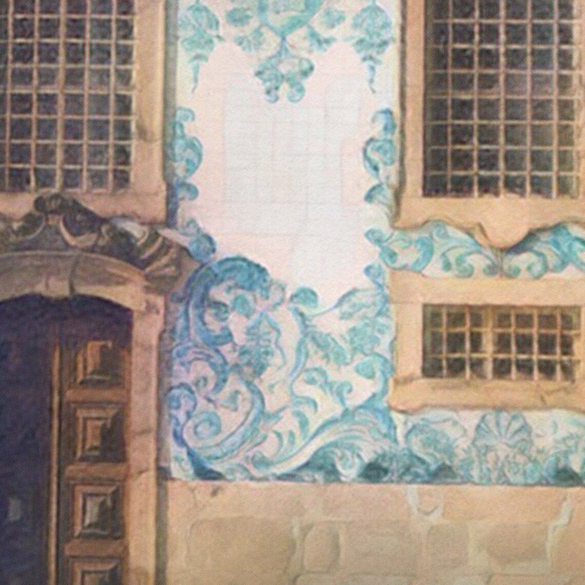 Porto Portugal Azulejos Blue Tile Facade Vintage Travel Poster - Image 4