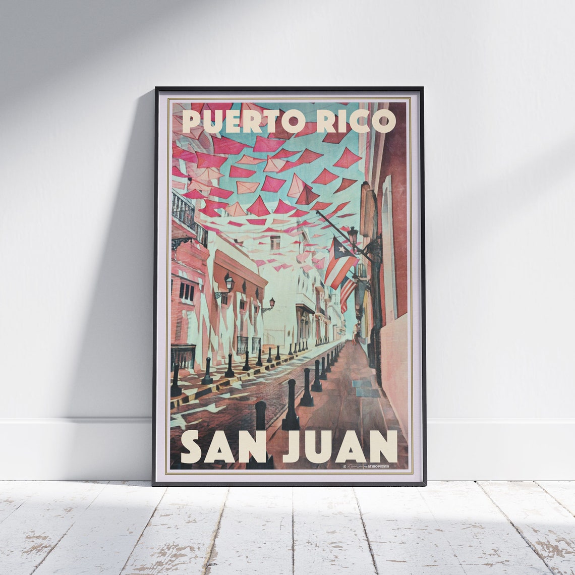 Puerto Rico Poster San Juan Pink By Alecse Limited Edition Puerto Rico Travel Poster San Juan Gallery Wall Print Of Puerto Rico