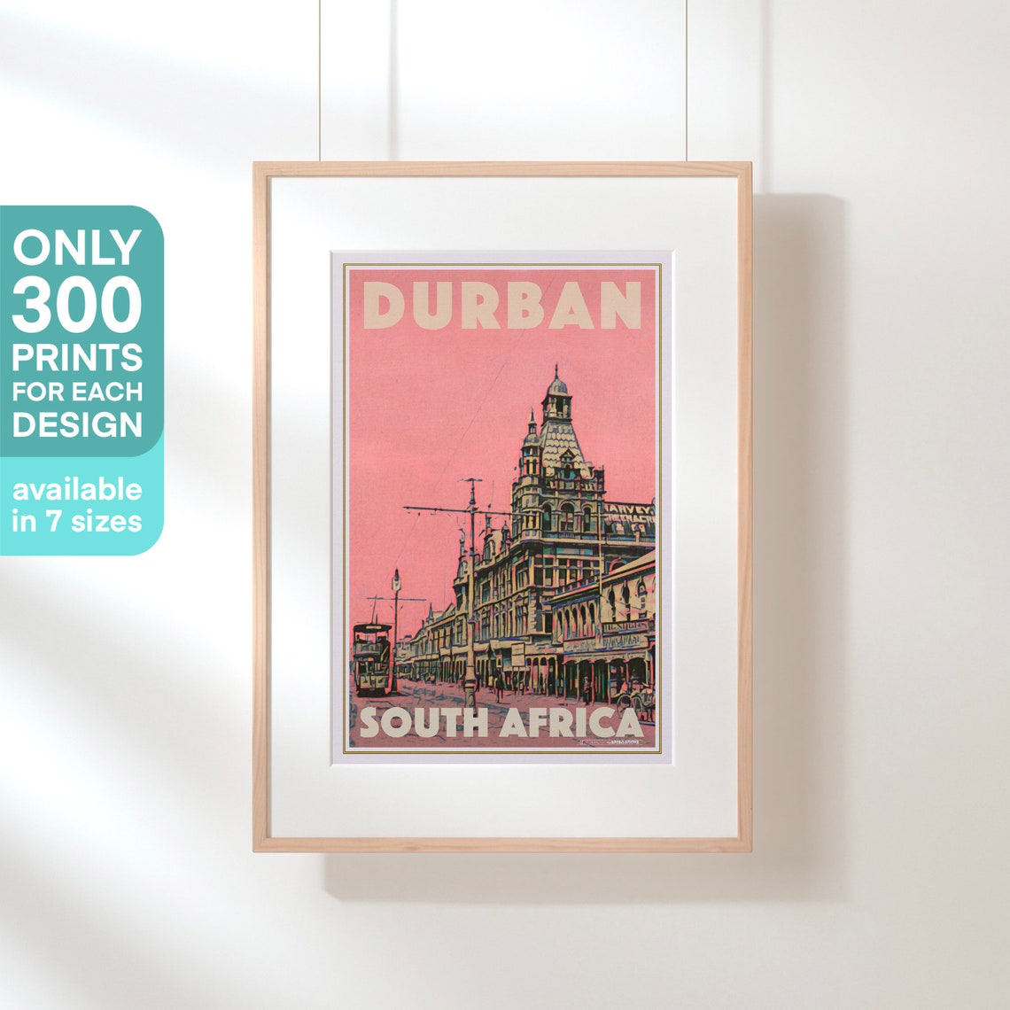 Durban Poster West Street By Alecse Limited Edition South African Travel Poster Durban Print Durban Travel Wall South Africa Print - Image 3
