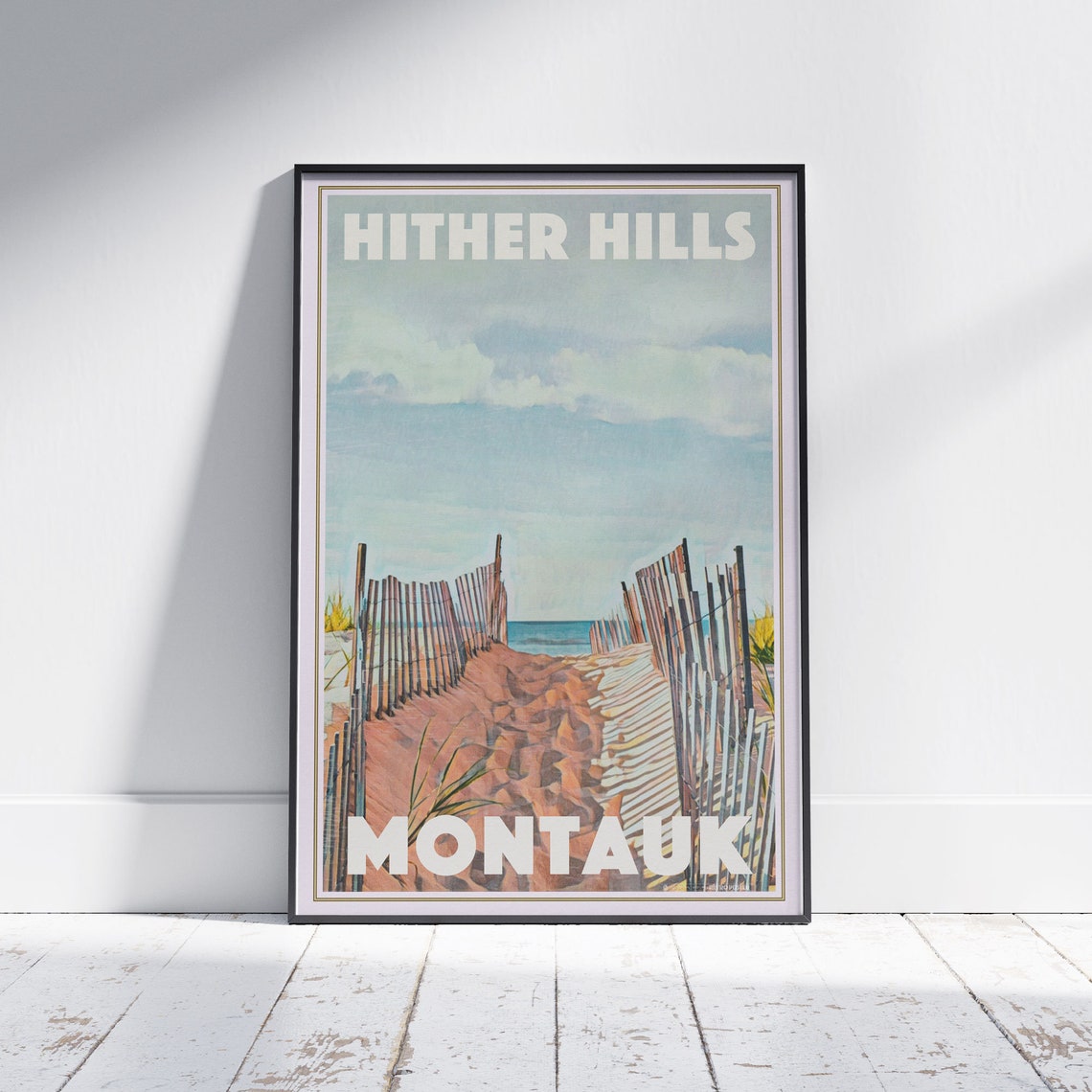 Montauk Poster Hamptons By Alecse Limited Edition Montauk Travel Poster Classic Montauk Print Poster Of Montauk Us Gallery Wall