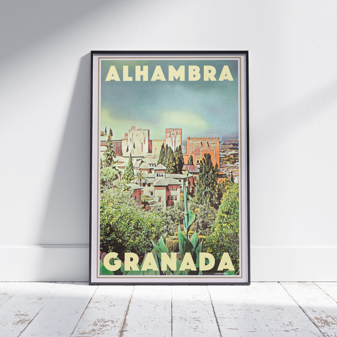 Alhambra Granada Palace Fortress Moorish Vintage Travel Poster