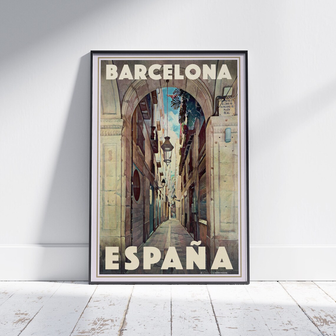 Barcelona Poster Carrer Del Vidre By Alecse Limited Edition Spain Travel Poster Barcelona Gallery Wall Print Of Placa Reial Spain Deco