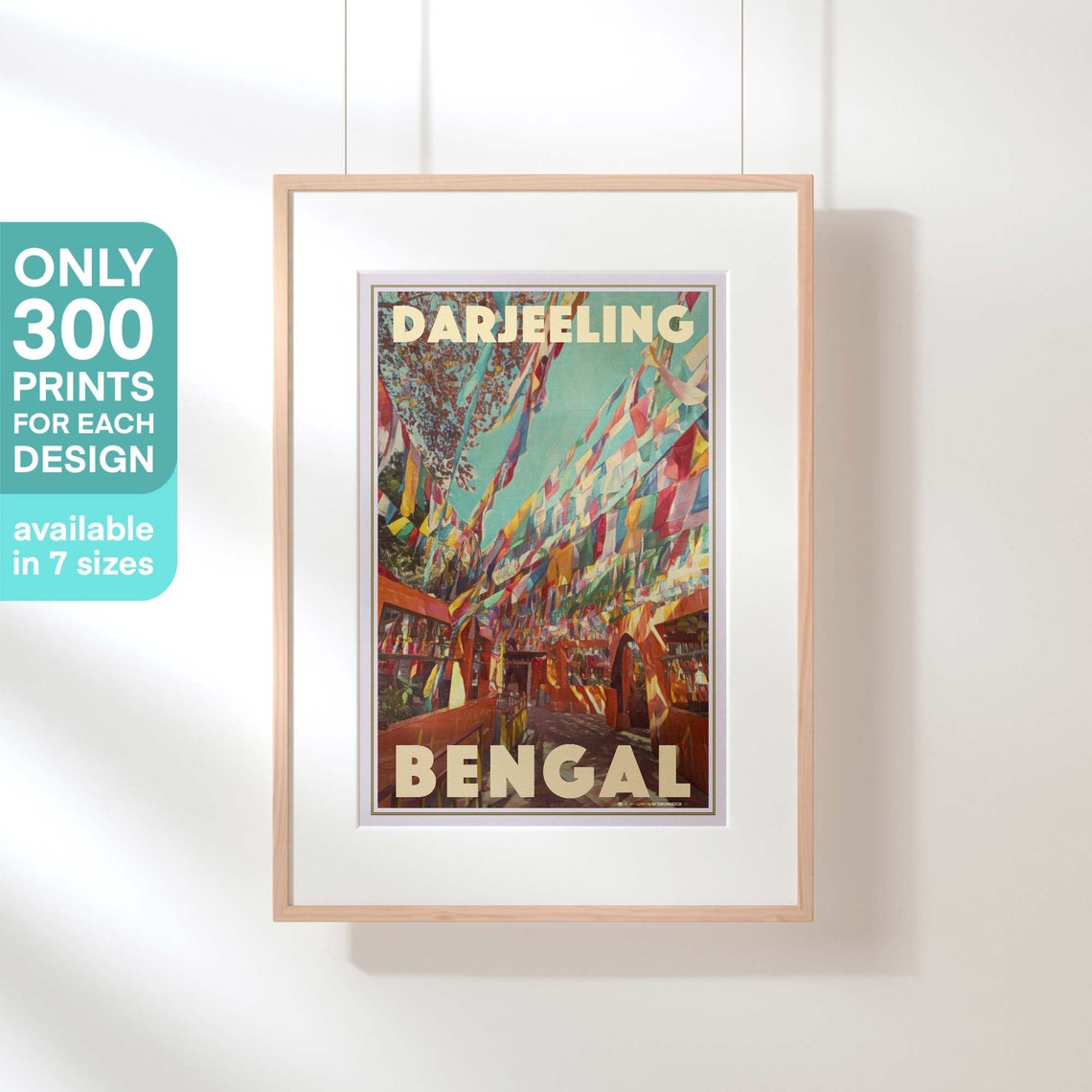 Darjeeling Prayer Flags Temple Street Bengal India Travel Poster - Image 3