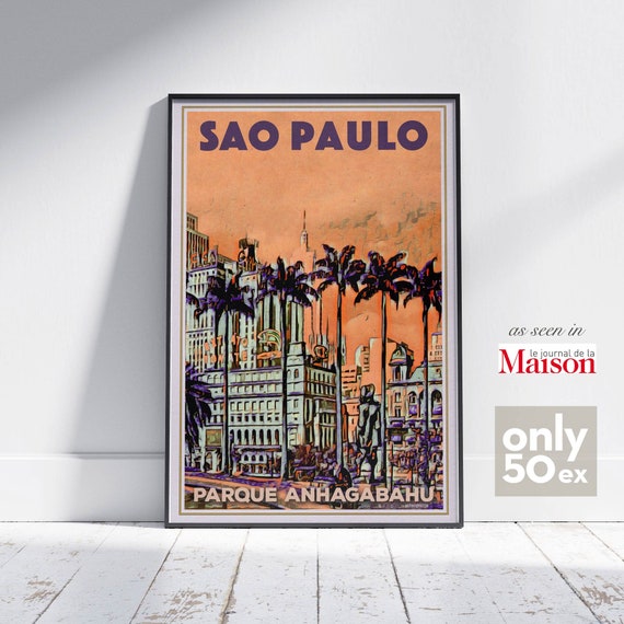 Sao Paulo Poster Anhagabahu Park Collector Edition 50ex By Alecse Brazil Travel Poster Sao Paulo Print Brazil Art Sao Paulo Gifts