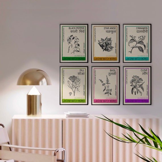 6 Indian Spice Posters By Shree Limited Bundle 50ex Incl Dill Cinnamon Pepper Basil Clove Star Anise Posters Food Posters