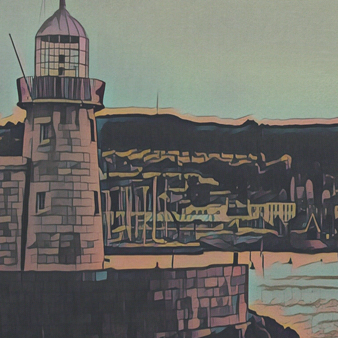Dun Laoghaire Lighthouse Dublin Harbour Travel Poster Ireland - Image 4