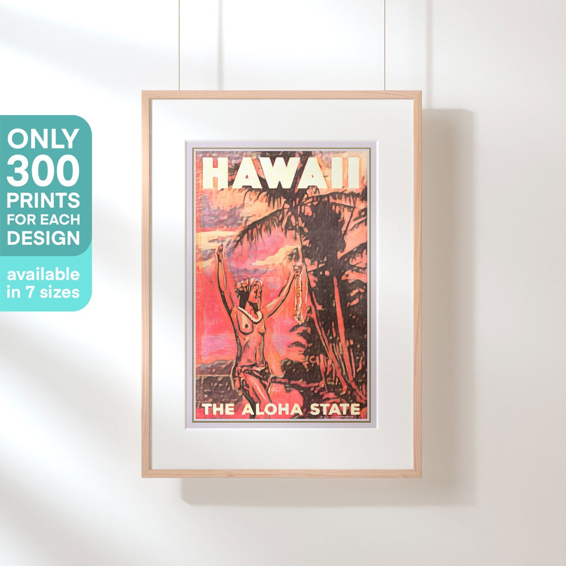 Hawaii Poster The Aloha State By Alecse Limited Edition Hawaii Travel Poster Aloha Poster Poster Of An Hawaiian Girl Man Cave Gift - Image 3