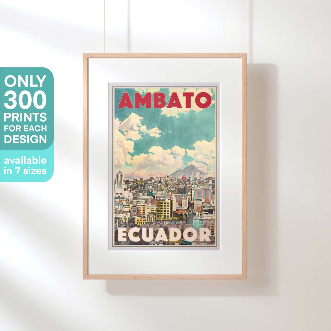 Ecuador Poster Ambato City By Alecse Limited Edition Ecuador Travel Poster Ecuador Print Ambato Poster Poster Of Ambato Ecuador - Image 3