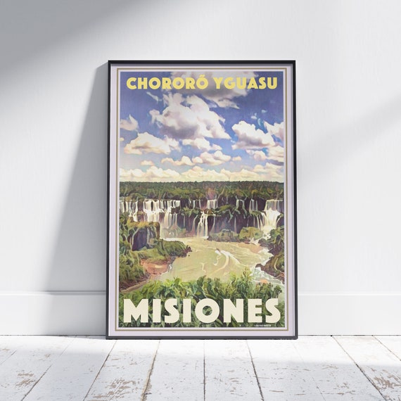 Iguazu Falls Poster Chororo Yguasu By Alecse Limited Edition Argentina Travel Poster Gallery Wall Print Of Iguazu Rainforest Poster