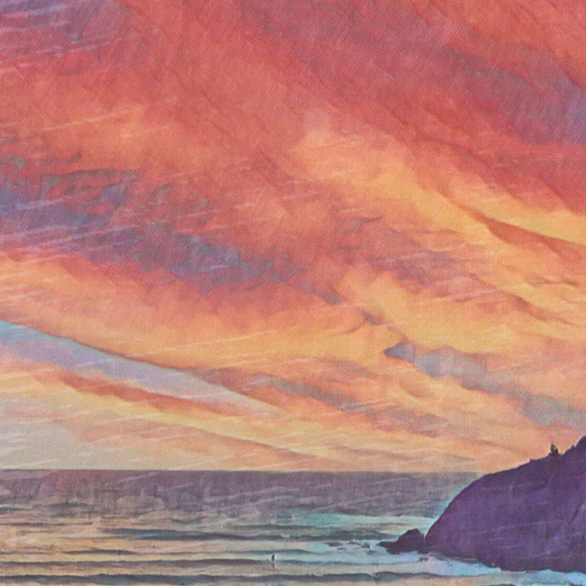 Byron Bay Australia Sunset Beach Waves Headland Vintage Travel Poster - Image 4