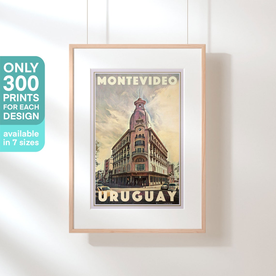 Montevideo Uruguay Historic Domed Building Retro Travel Wall Poster - Image 3