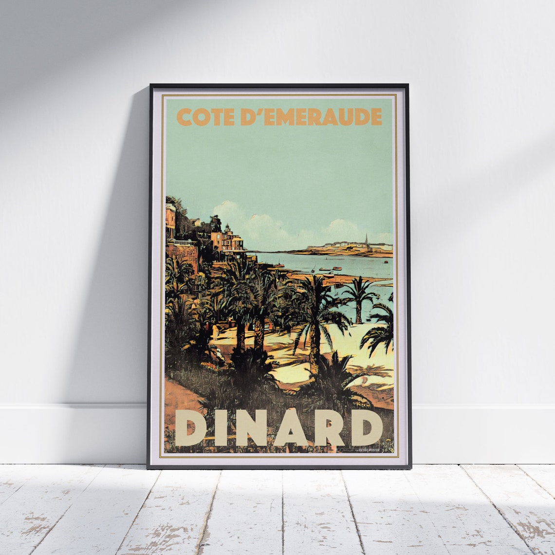 Dinard Palm Beach Emerald Coast Brittany France Vintage Travel Poster