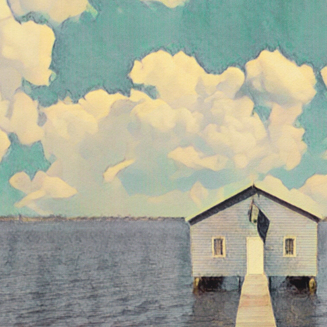 Perth Crawley Edge Boatshed Blue Shed River Vintage Travel Poster - Image 4