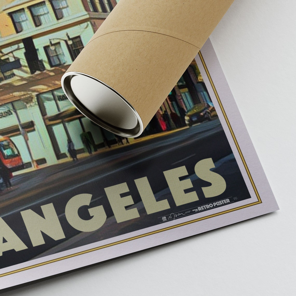 Los Angeles Poster Hollywood Blvd By Alecse Limited Edition Classic California Poster Poster Of Los Angeles Hollywood Blvd Print - Image 2