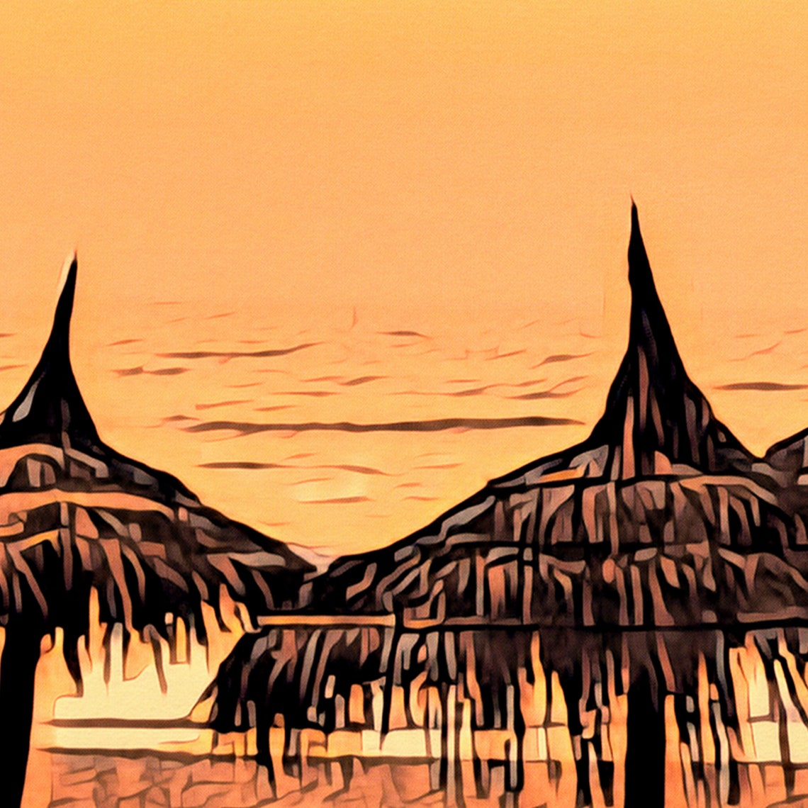 Varca Beach Goa Sunset Thatched Umbrellas Travel Poster India - Image 4