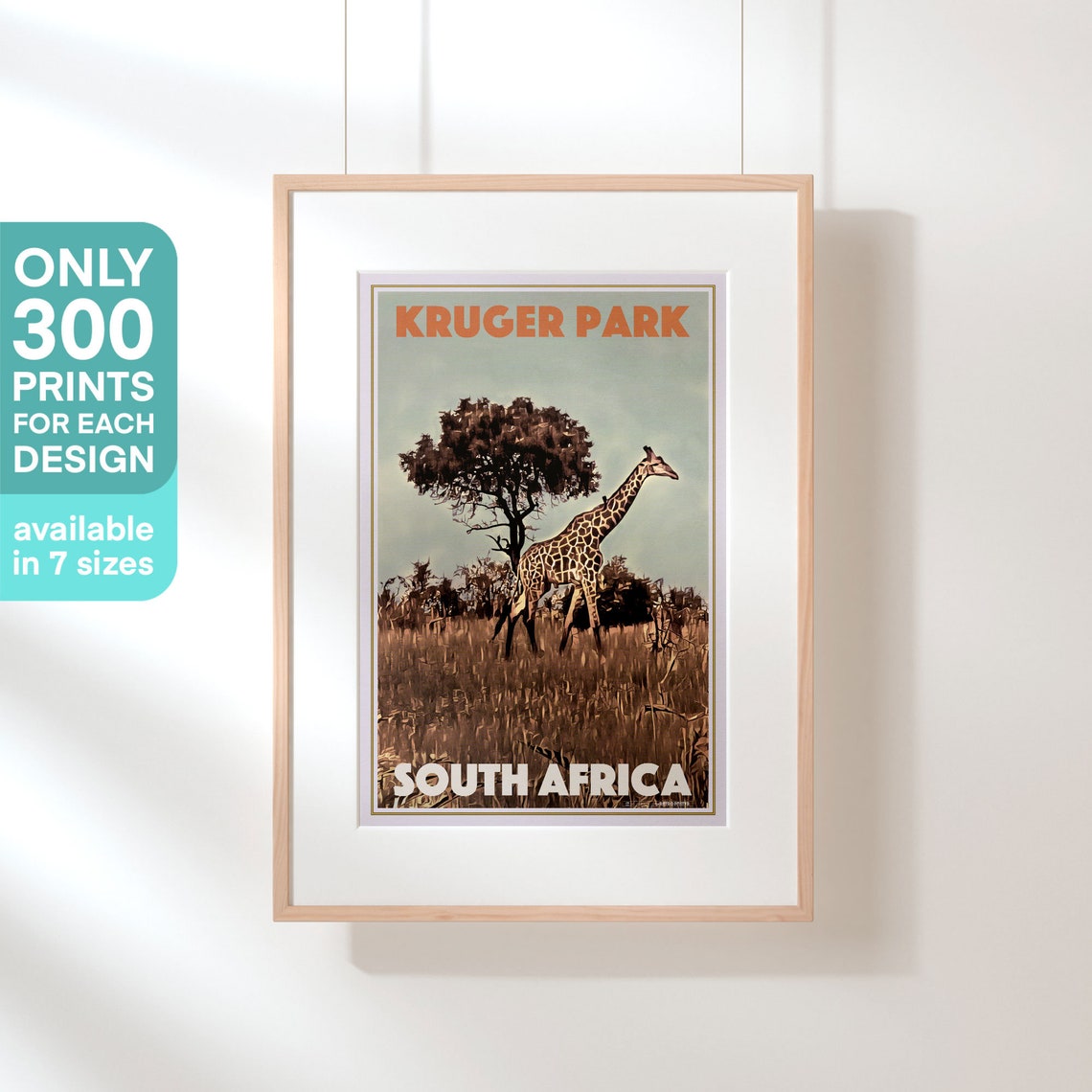 Kruger Park Poster Girafe In Kruger Park By Alecse Limited Edition South Africa Travel Poster Poster Of Kruger Park South Africa Print - Image 3