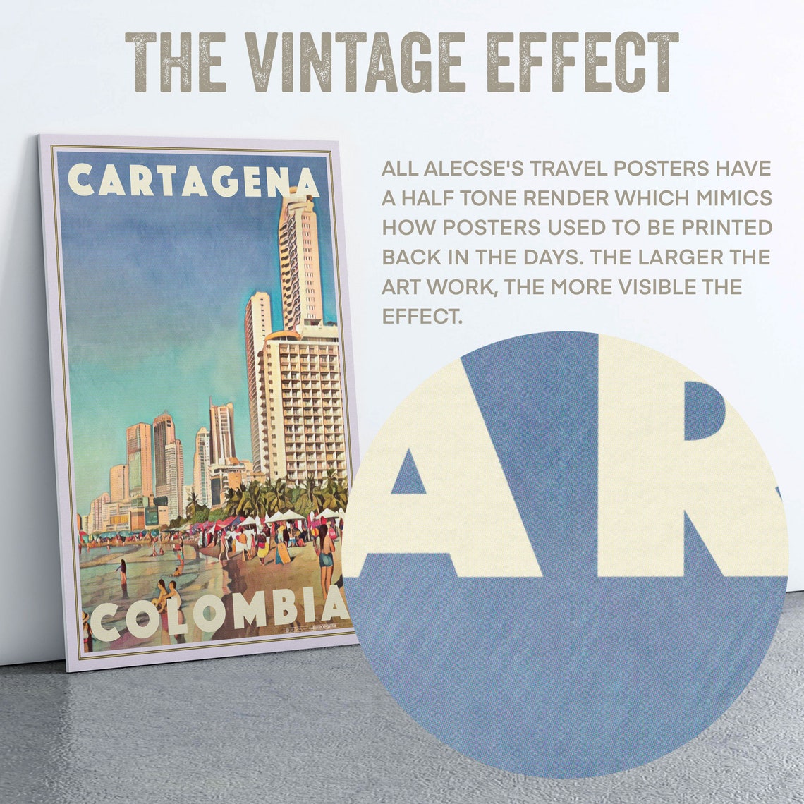 Cartagena Poster Beach By Alecse Limited Edition Colombia Travel Poster Colombia Gallery Wall Print Of Cartagena Colombian Decoration - Image 2