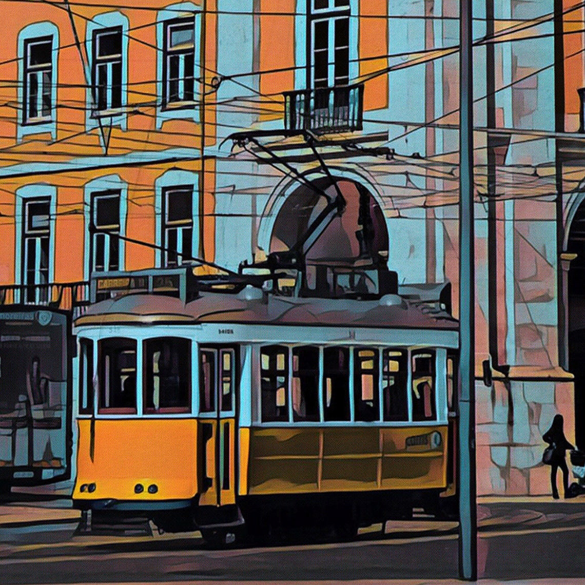 Lisbon Poster Orange Tram By Alecse Limited Edition Portugal Travel Poster Lisbon Print Poster Of Lisbon Portuguese Deco Gift - Image 4