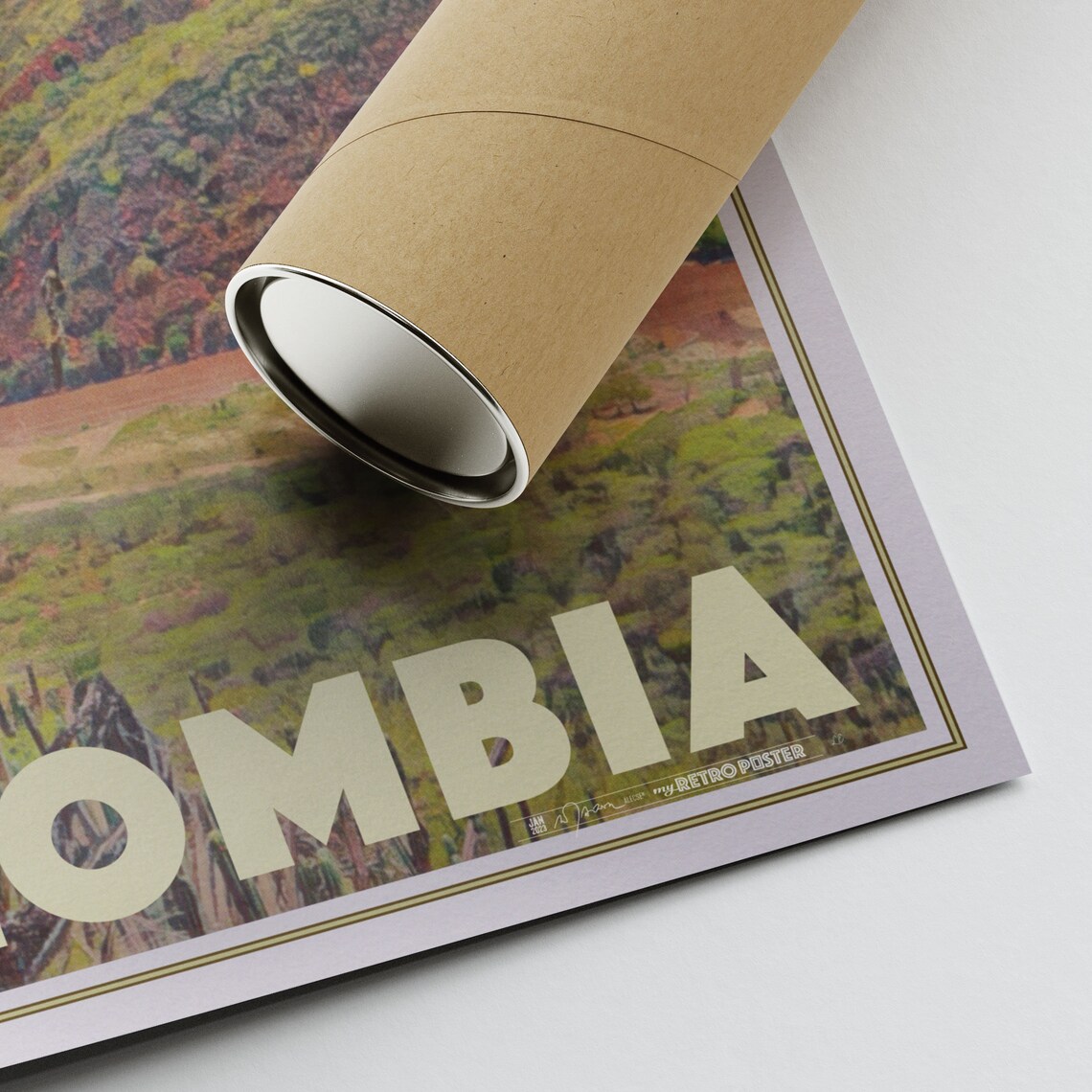 Chicamocha Colombia Vintage Travel Poster Canyon Valley Desert Art - Image 2