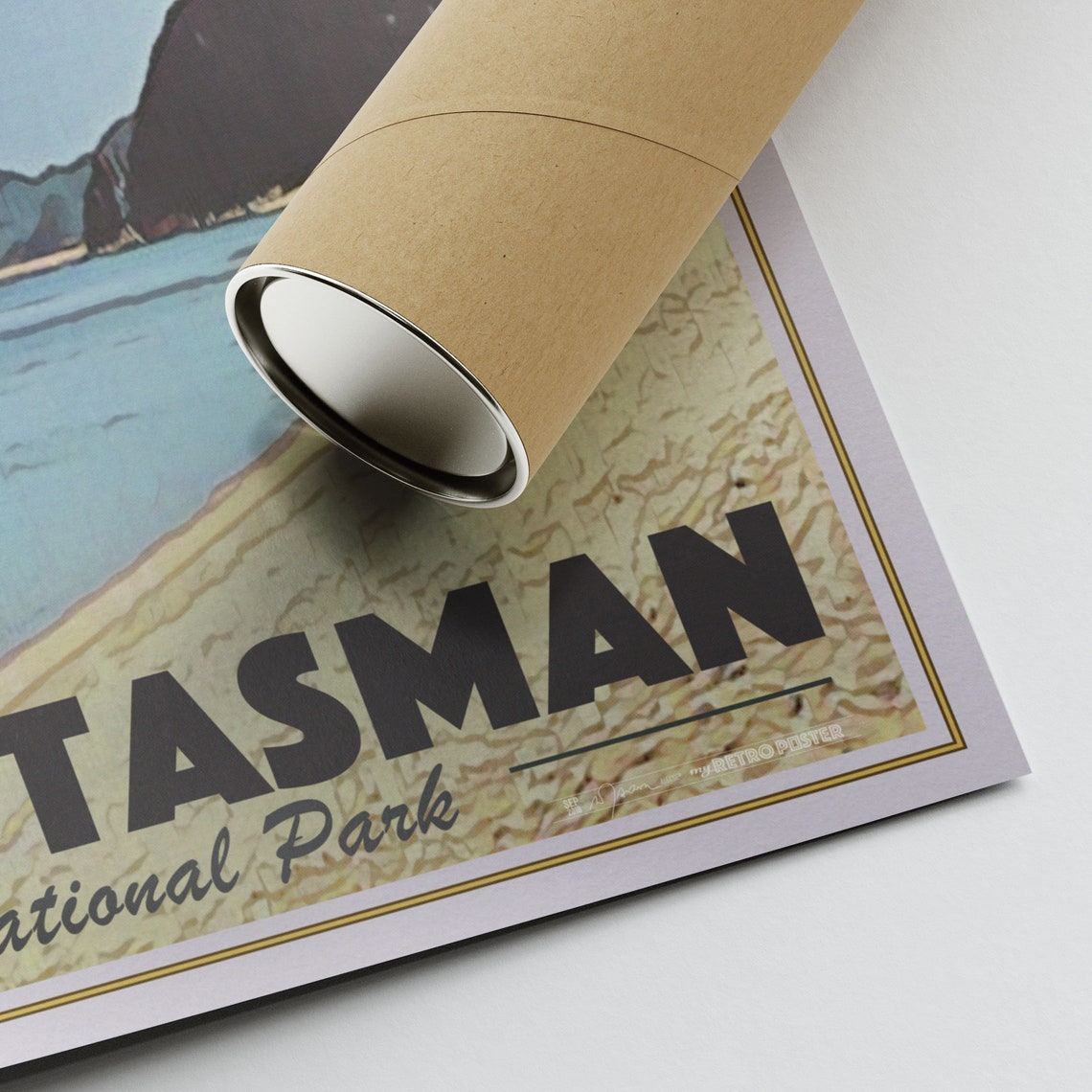 Abel Tasman Poster Totaranui By Alecse Limited Edition New Zealand Travel Poster Abel Tasman Print New Zealand Travel Wall Totaranui - Image 2
