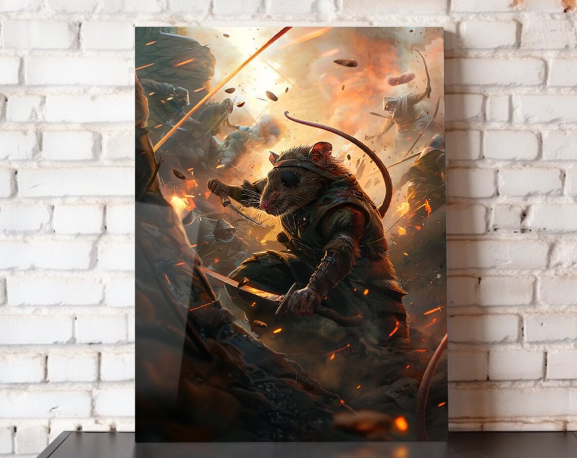 Scourge Metal Poster Wall Art Childrens Book Poster Wall Art Home Decor Mouse Fantasy Young Adult Action Poster Novel Rat 8x10 12x16