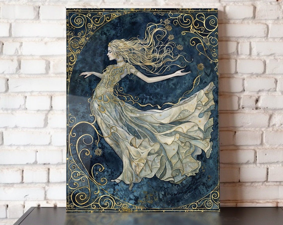 Luthien Metal Poster Lord Of The Rings Poster Art Print Wall Art Silmarillion Lotr Artwork Vintage Art Nouveau Gift For Her 8x10 12x16