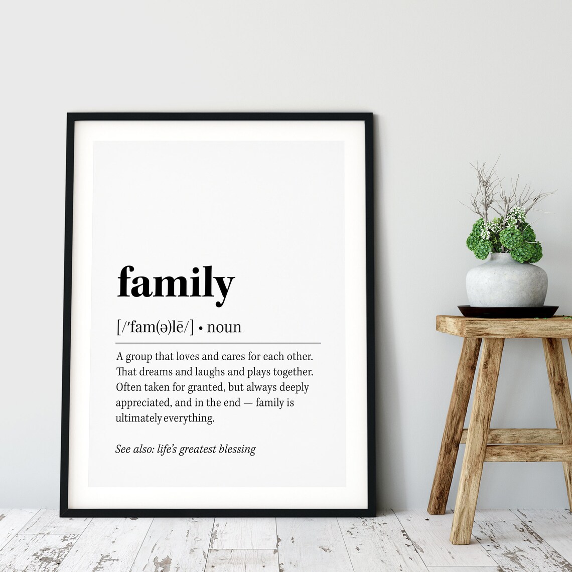 Family Definition Wall Art House Warming Gift