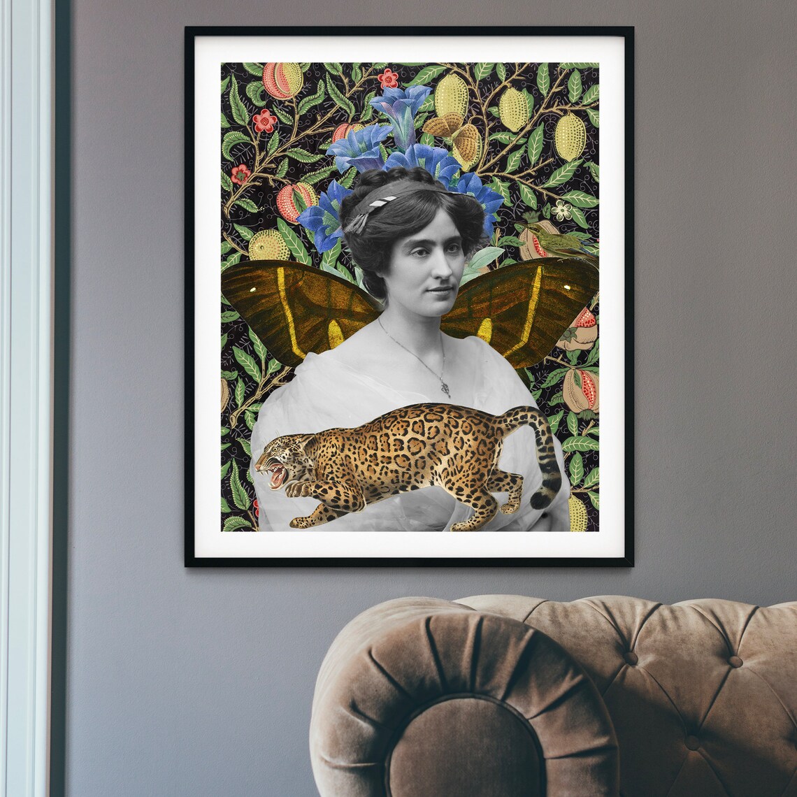 William Morris Vintage Collage, Surreal Antique Illustration