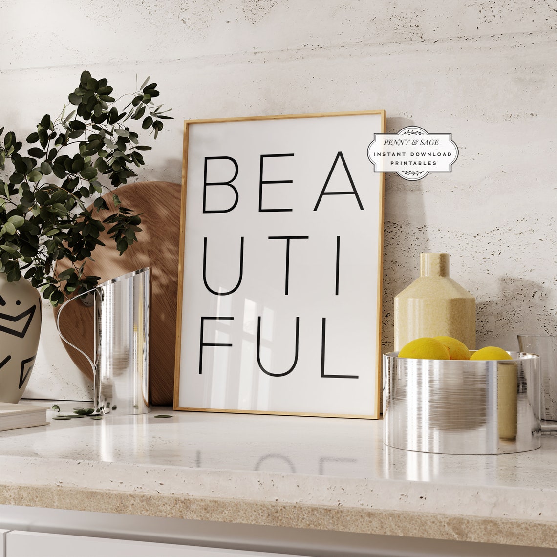 Beautiful Thin Typography Poster Minimalist Black Quote Decor