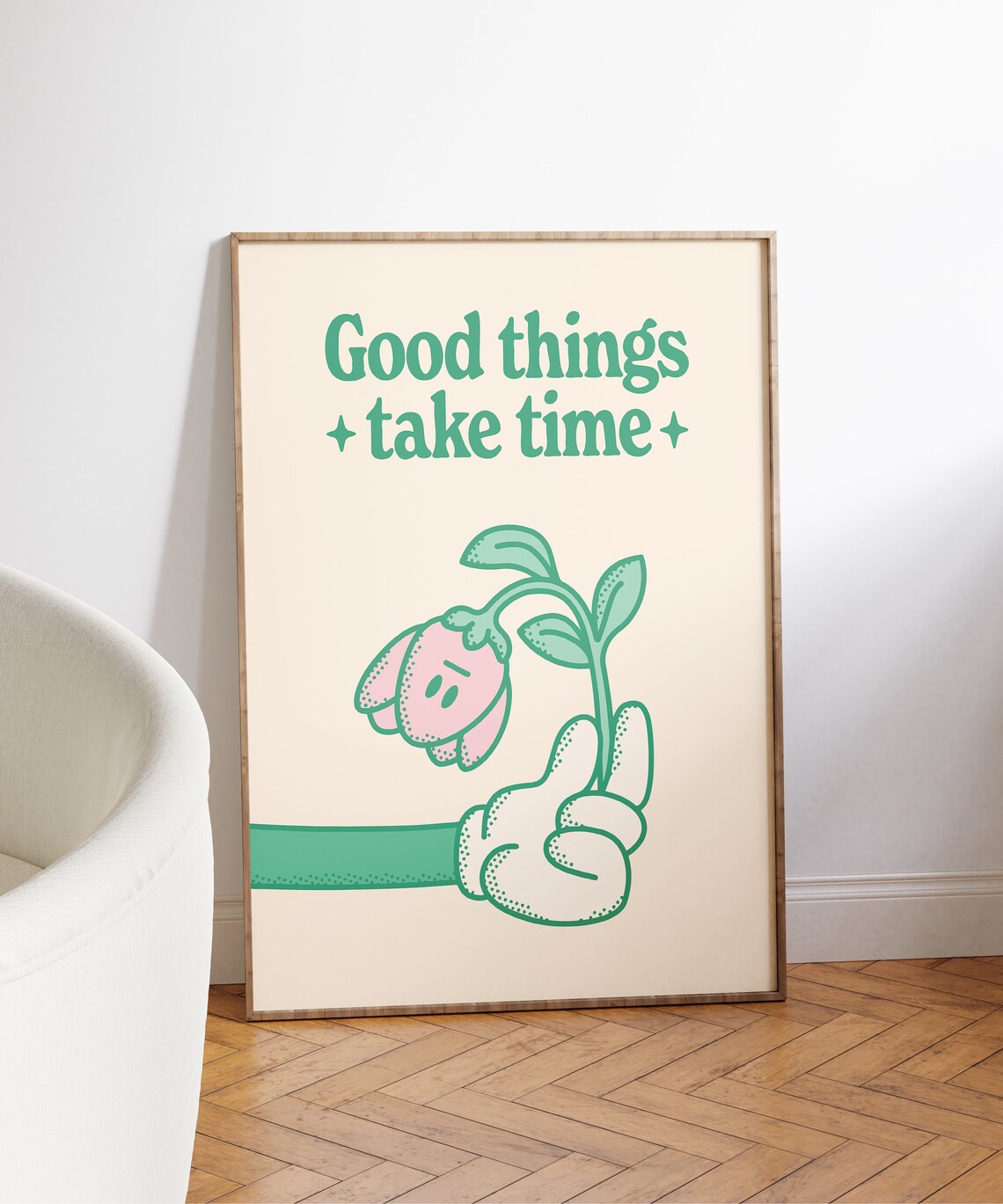 Vintage Flower Print, Retro Floral Wall Art - Image 4