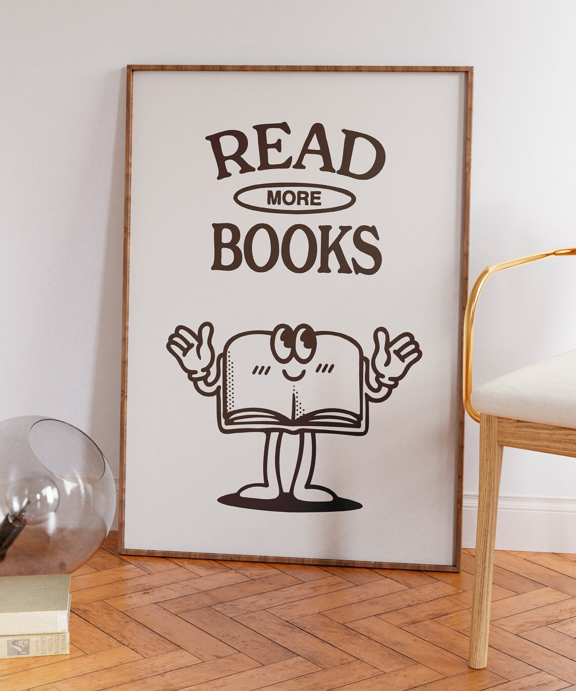 Book Lover Poster, Retro Reading Library Decor - Image 4