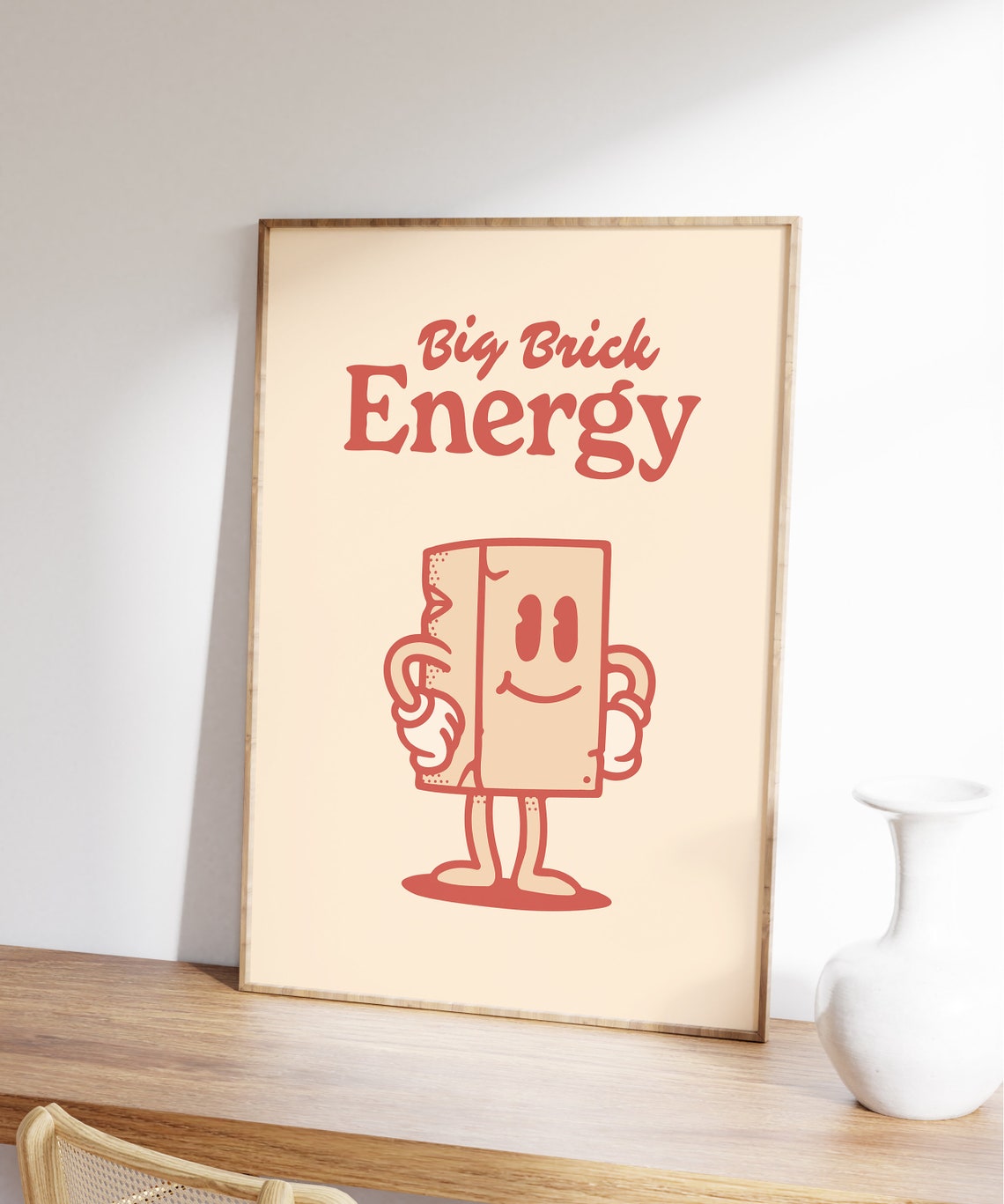 Big Brick Energy Retro Brick Character Funny Motivation Poster - Image 4