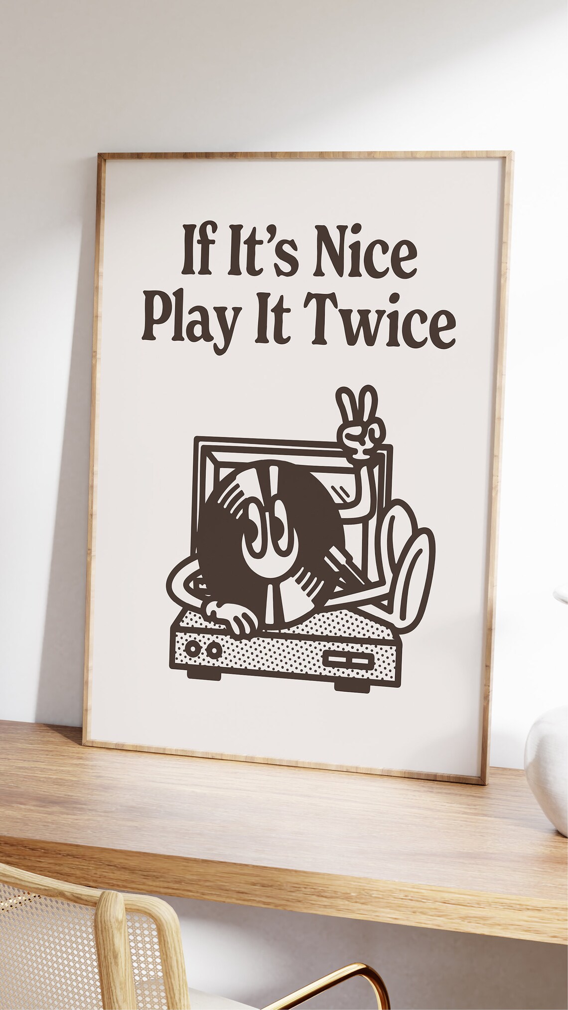 Play It Twice Retro Music Decor Art Print - Image 2