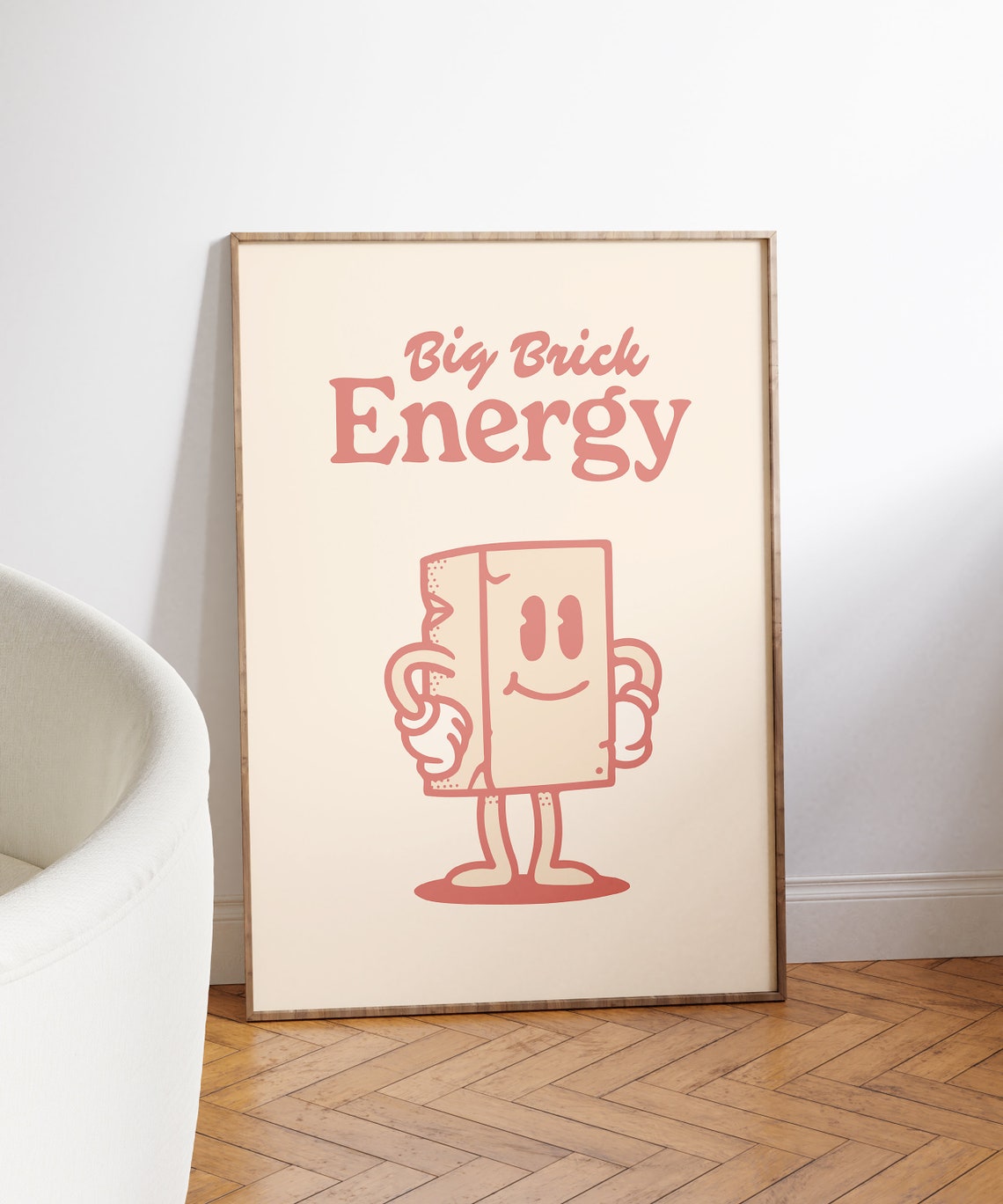 Big Brick Energy Retro Brick Character Funny Motivation Poster - Image 5