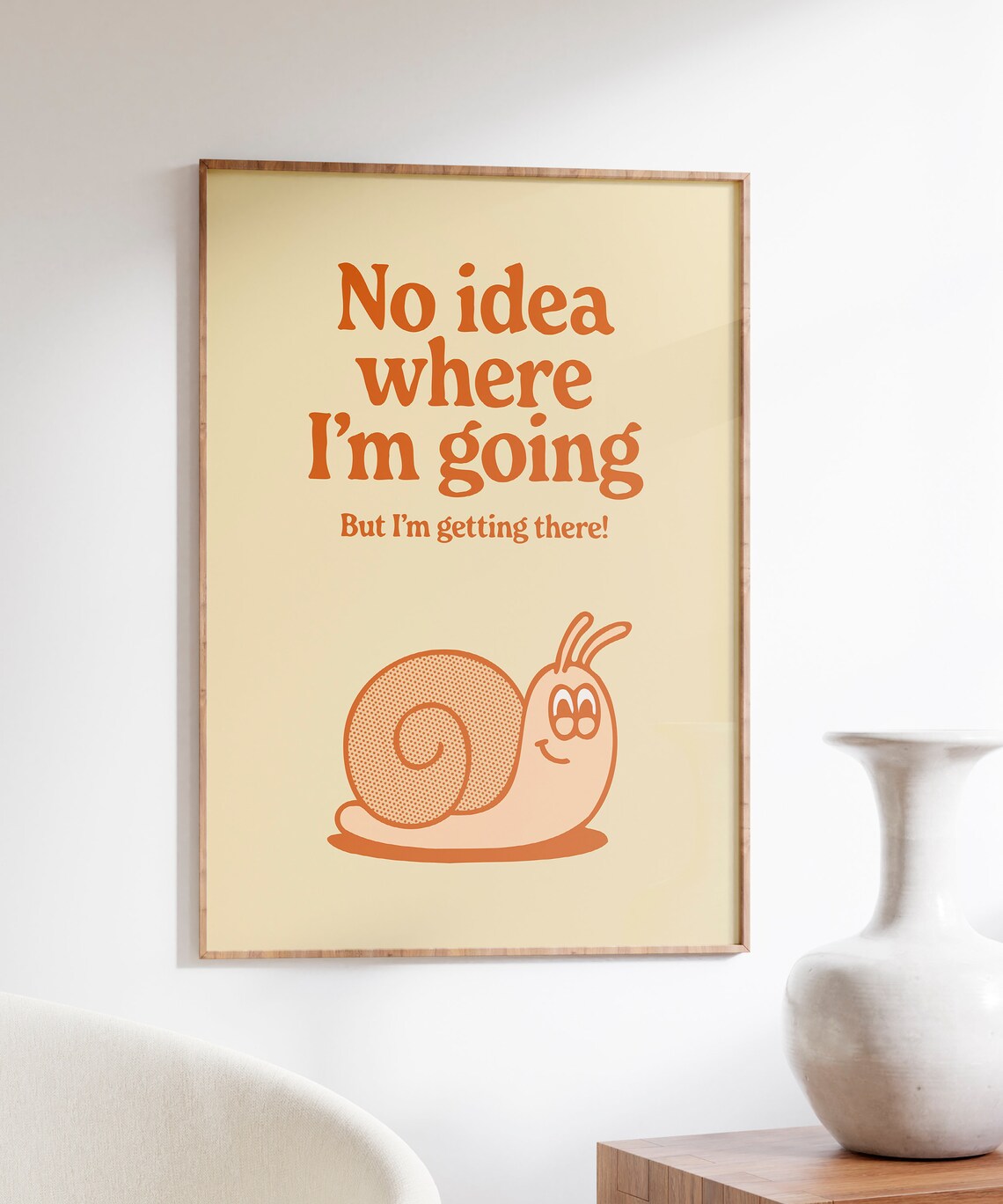 Retro Snail Aesthetic Quote Art Print - Image 4