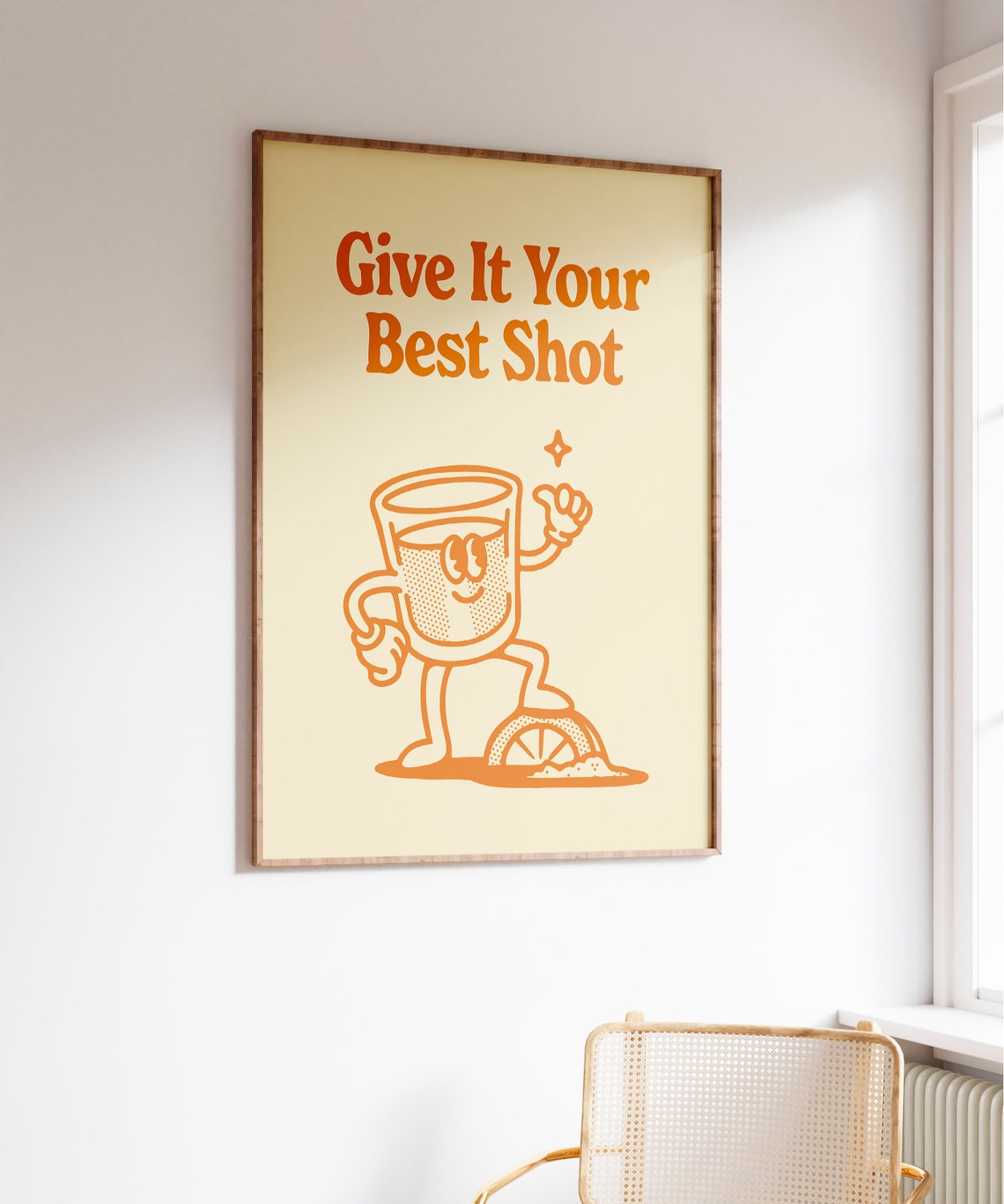 Give It Your Best Shot Tequila Retro Mascot Home Bar Art Poster - Image 3