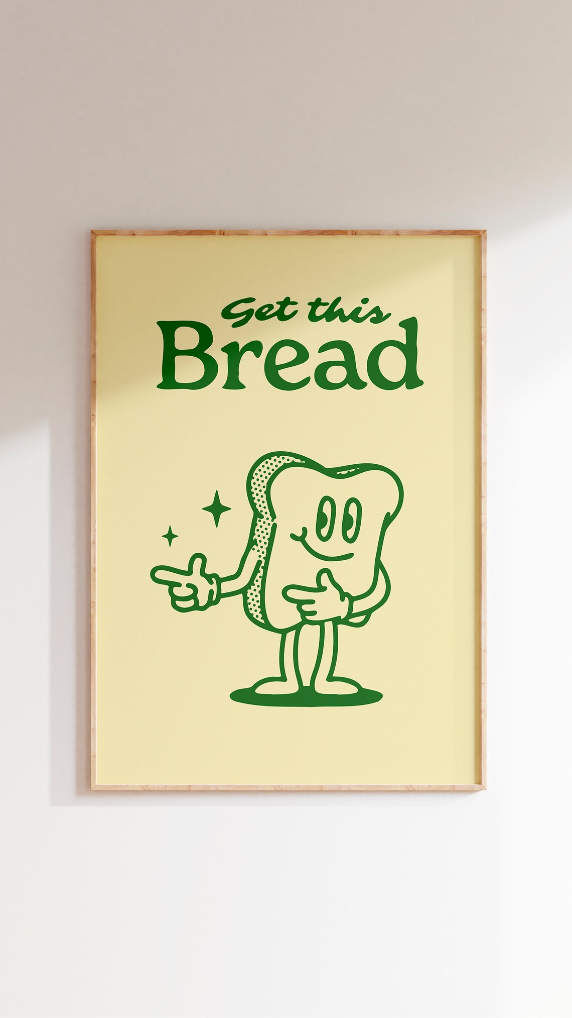 Get This Bread Green Retro Toast Mascot Motivational Quote Poster - Image 2