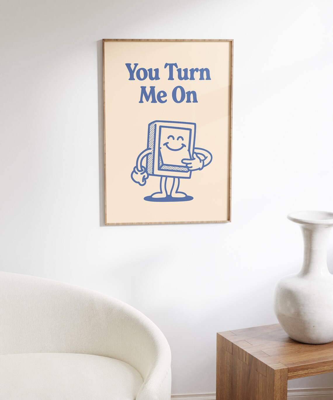 You Turn Me On Retro Switch Character Funny Love Quote Poster - Image 6