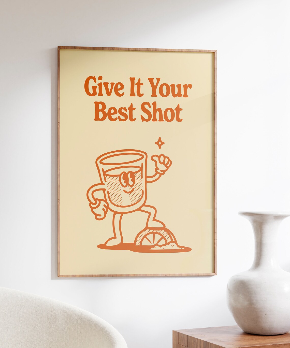 Give It Your Best Shot Tequila Retro Mascot Home Bar Art Poster - Image 5