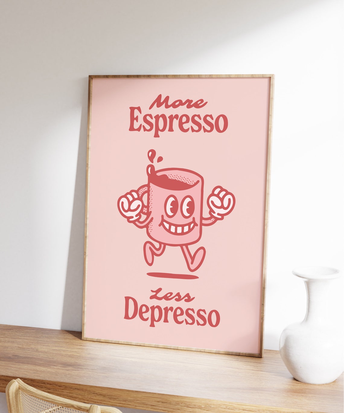Espresso Wall Art Red Retro Coffee Poster Funny Coffee Quote Trendy Art Print Cute Kitchen Wall Art Coffee Lover Gift - Image 7