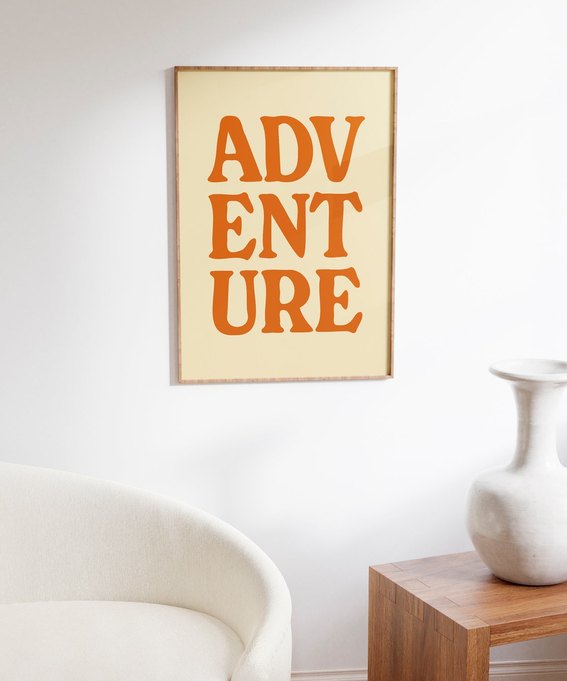 Adventure Bold Retro Typography Cream and Orange Quote Poster - Image 5